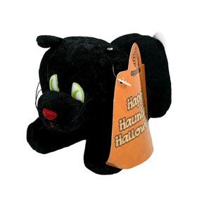 NWT Applause Halloween Cat Plush Black Finger Puppet 5 inch 56614 Stuffed Animal